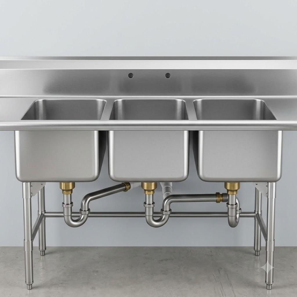 Stainless Steel Sink (3-Compartment)