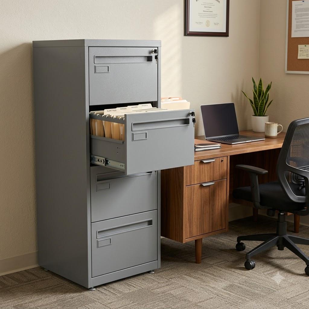 Steel Filing Cabinet 4-Drawer — image 3